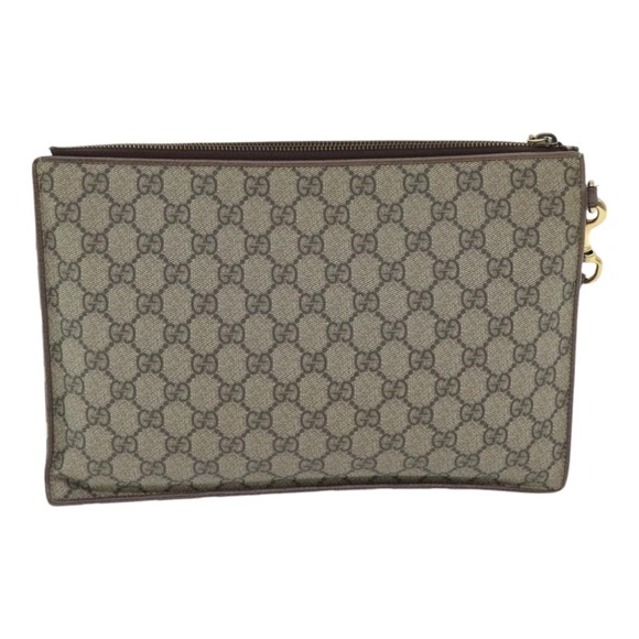 GUCCI GG Supreme Clutch Bag PVC Beige 473915 Auth 89765 - Picture 3 of 16
